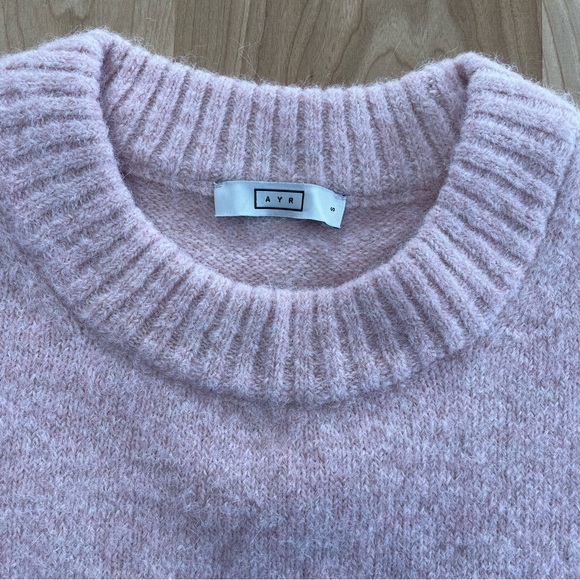 AYR The Kickback Sweater Soft Pink Alpaca Merino Mix Size Small - Picture 3 of 4